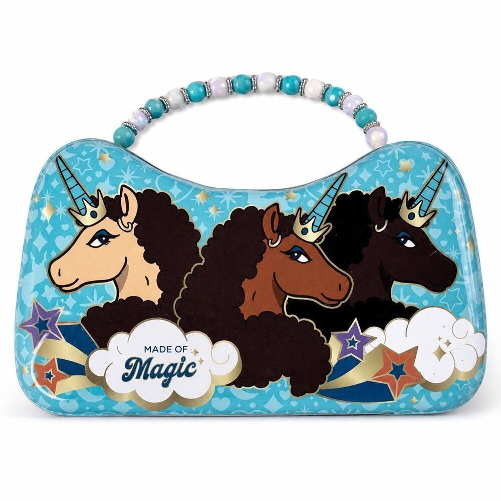 Afro Unicorn Scoop Purse Tin Carry All